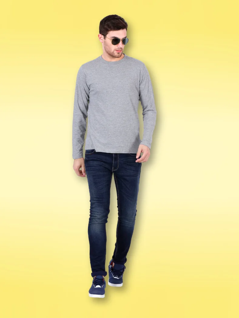 Full Sleeve T-Shirt Grey Melange Full Sleeve T-Shirt Grey Melange