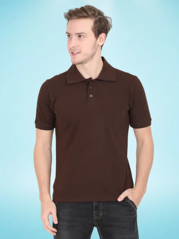 Polo Half Sleeve T-shirt Coffee Brown