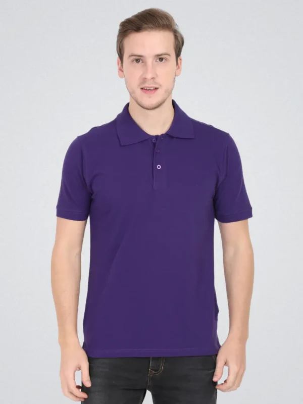 Polo Half Sleeve T-shirt Purple