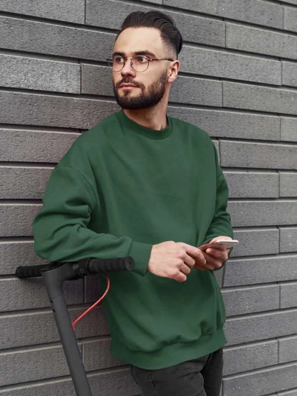 Oversized Sweatshirts Bottle Green