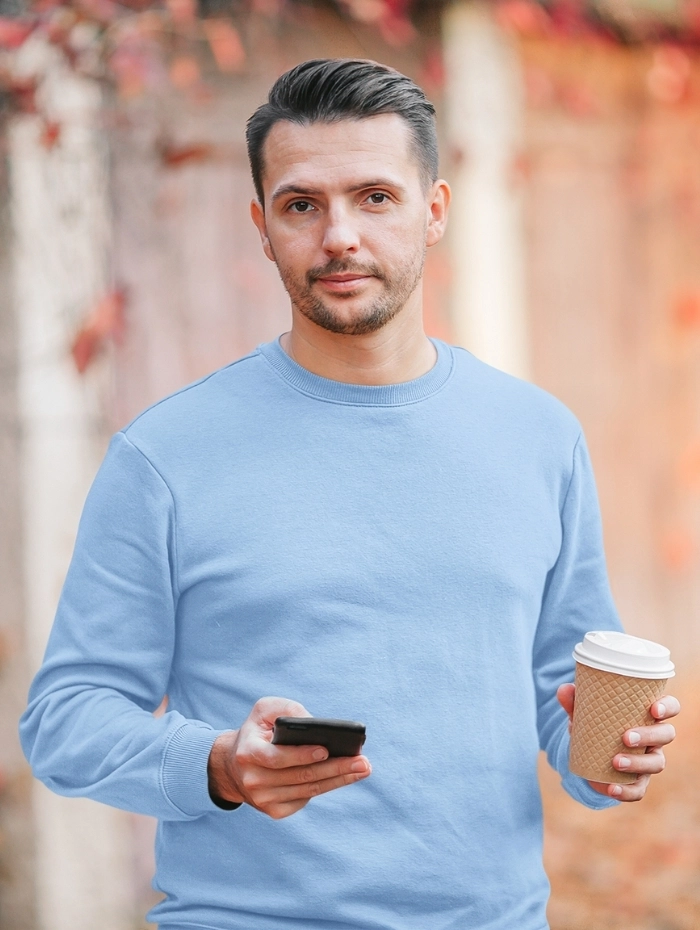 Baby blue sweatshirt men's sale