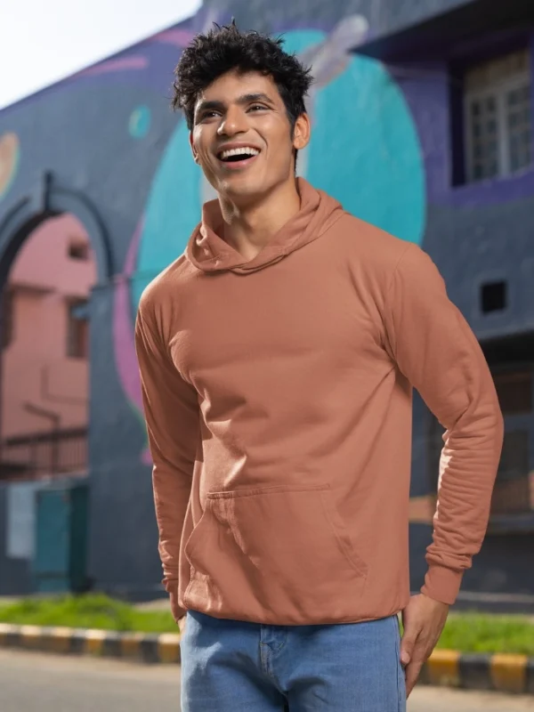 Mens Hoodie Coral Color