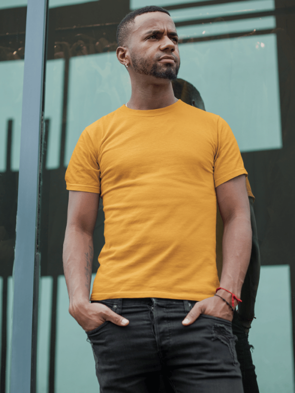 Classic Half Sleeve T-Shirt Golden yellow