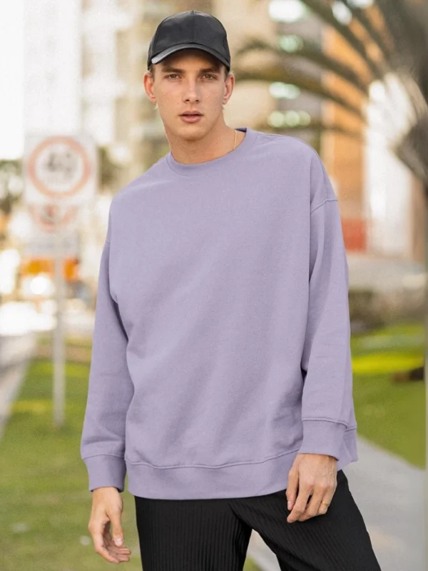 Mens Oversized Sweatshirt Lavender Color