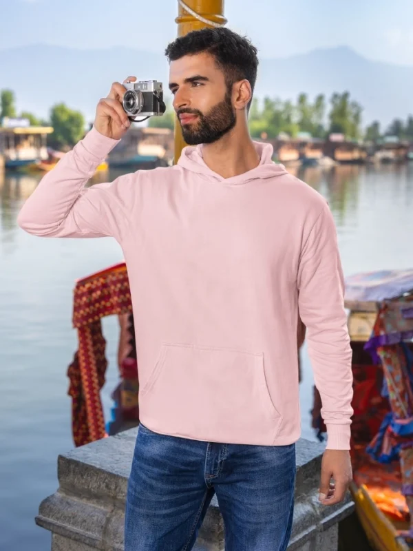 Mens Hoodie Pink Color