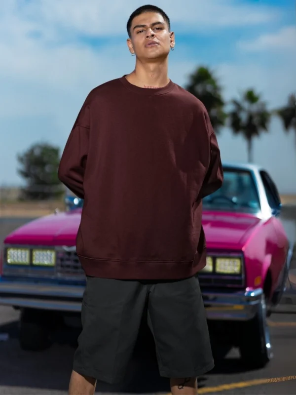 Oversized Sweatshirts Maroon