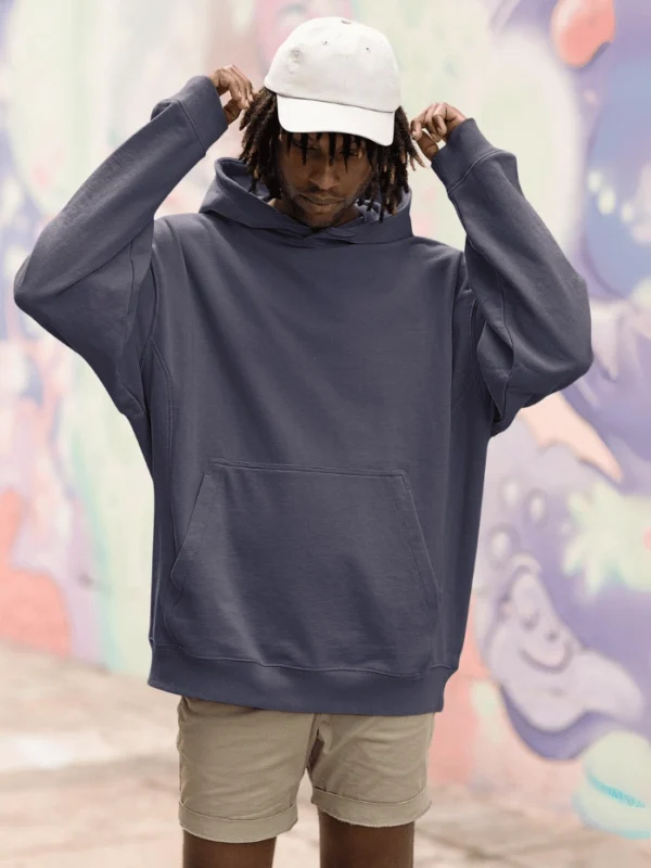 Oversized Hooded Sweatshirt Navy Blue
