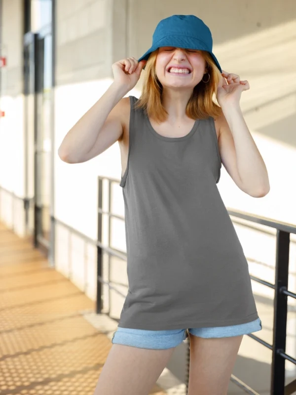 Women Tank Top Charcol Melange