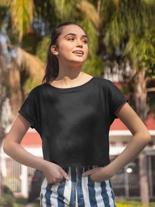Womens-Crop-Top-Black