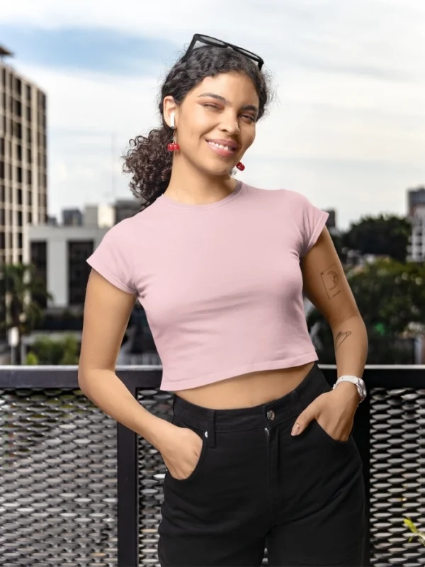 Womens-Crop-Top-Pink