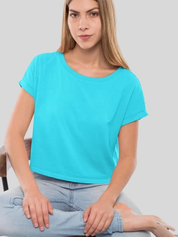 Womens Crop Top Sky Blue