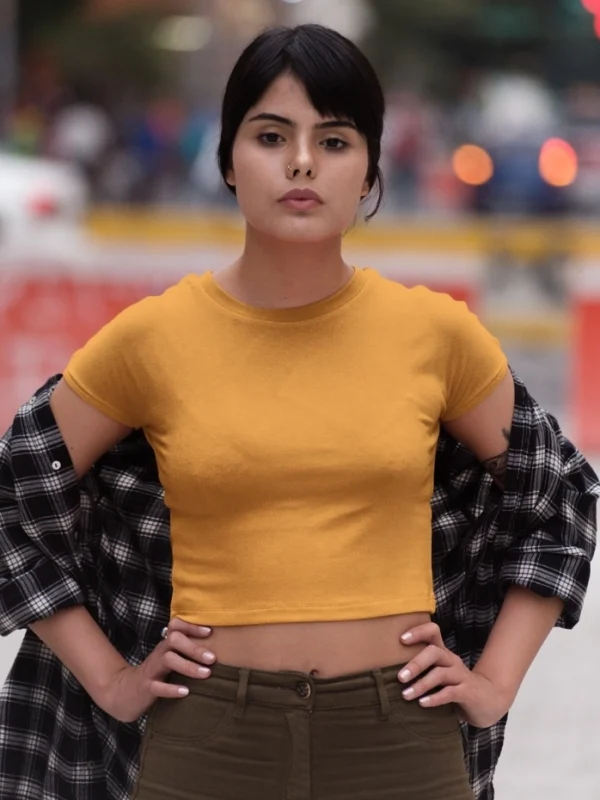 Womens Crop Top golden Yellow