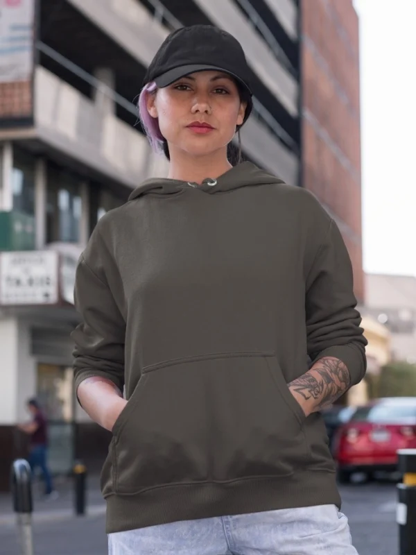 Olive Green Women Hoodie