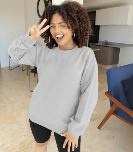 Women-Sweatshirt-Grey